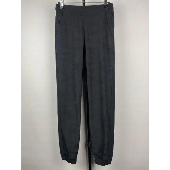 Athleta Pants - Athleta Women's Black Brooklyn Camo Lux Jacquard Stretch Pull On Jogger Pants 0